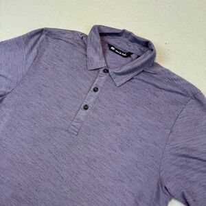 TravisMathew Size Medium Polo Shirt Mens Purple Heathered Short Sleeve RN123280